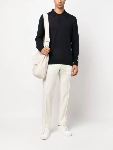 Vilnonė polo marškinėliai Golden Goose mėlyna