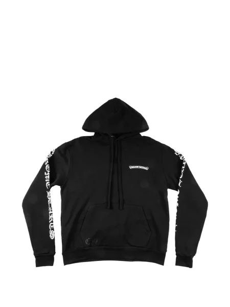 Hanorac cu glugă Chrome Hearts cu motiv cu inimi cu autograf negru