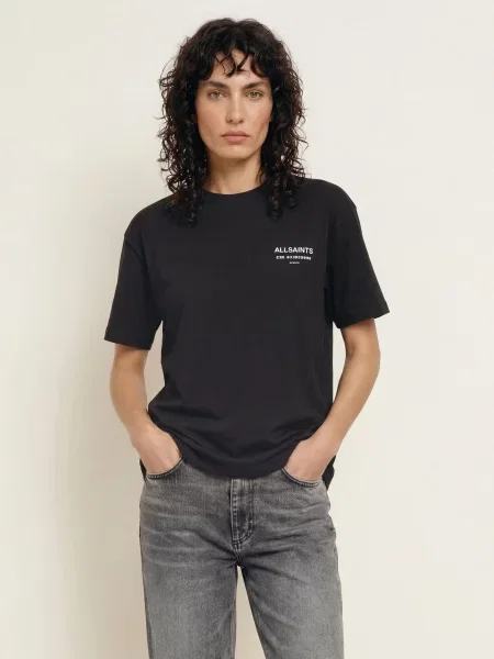 Allsaints Tričko Eliana Etta černá bílé