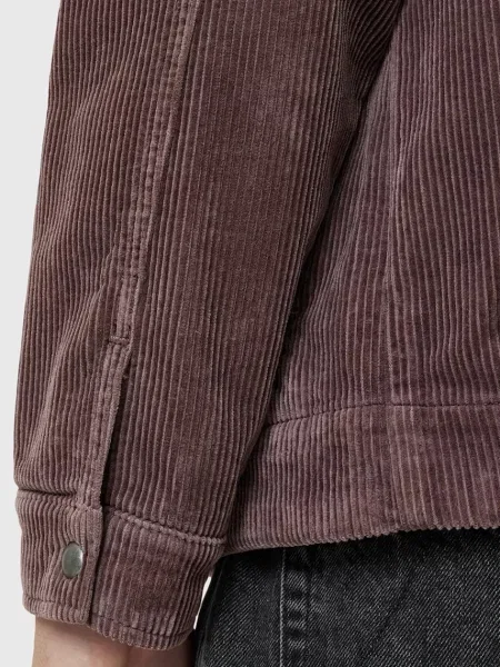 Вельветова сорочка AllSaints CASTLEFORD relaxed класичний комір коричневий
