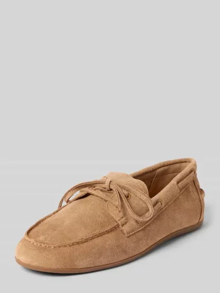 Loafersy z naturalnej skóry z ozdobną kokardą Inuovo beżowe
