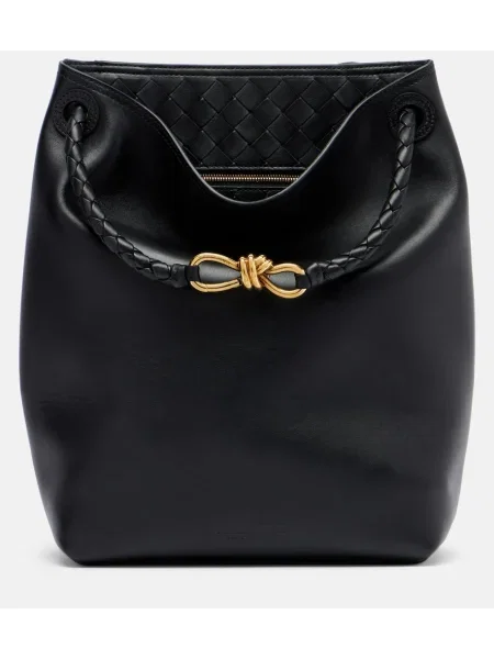 Geantă bucket Bottega Veneta Handle din piele negru