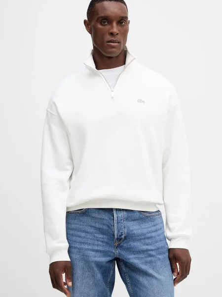 Lacoste pulover bombažen bež