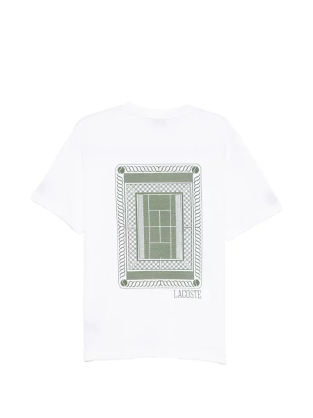 Tricou Lacoste cu broderie alb