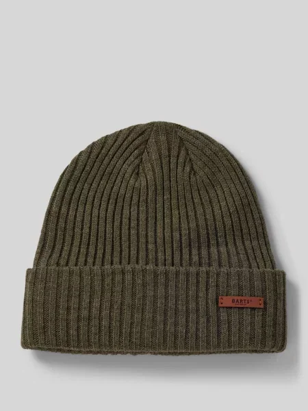 Czapka beanie z detalem z logo model ‘WILBERT’ Barts oliwkowa