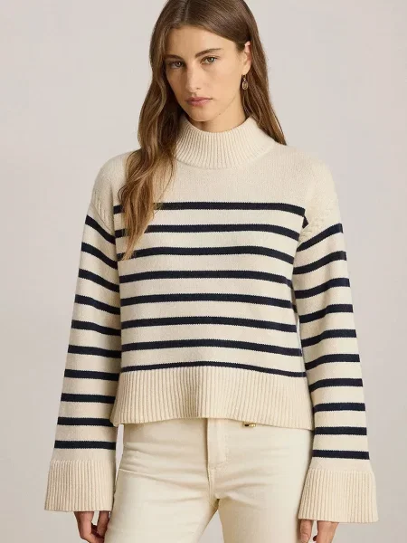 Lauren Ralph Lauren pulover din amestec de lână bej