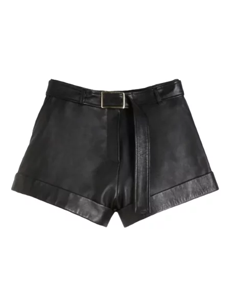 Pantaloni scurți Sportmax din piele negru