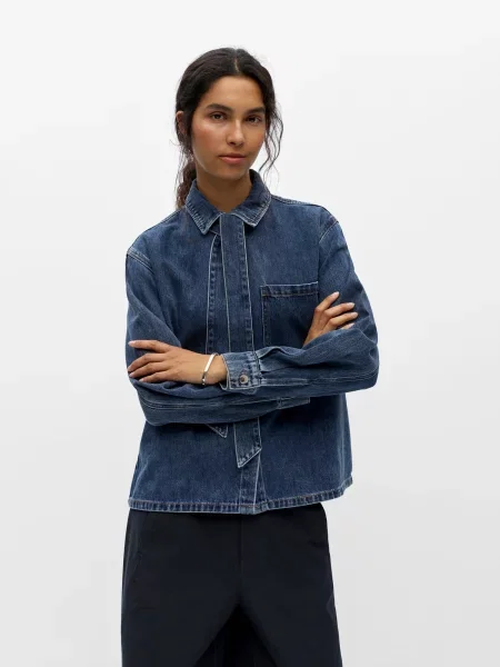 OBJECT Blúzka OBJROSIE denim modrá