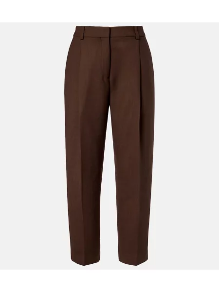 Cropp pantaloni Toteme plisate maro