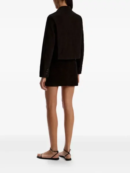 Mini fusta mini 12 Storeez din piele de căprioară mini negru