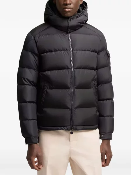 Geacă Moncler Maya cu glugă negru