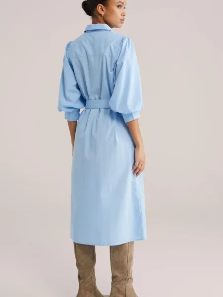 WE Fashion Rochie tip bluză deschis albastru