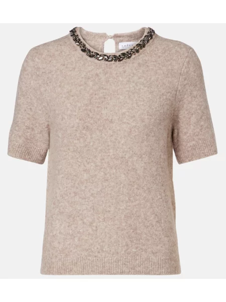 Pulover Velvet de lână bej