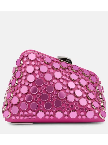 Geantă plic The Attico din piele cu tepi roz