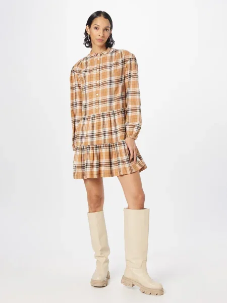 GAP Rochie tip bluză maro cămilă / negru alb