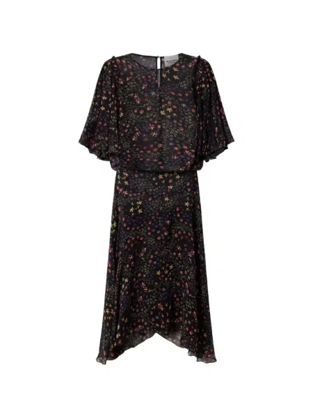Rochie midi Marant Etoile cu model floral cu imagine negru