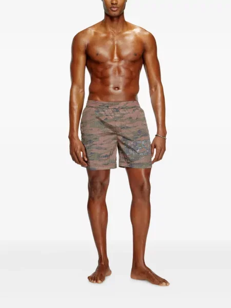 Slip de baie Diesel cu model camuflaj roz