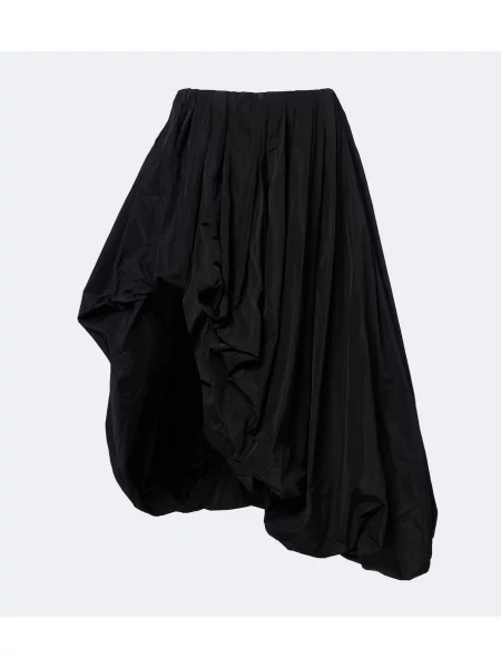 Fustă midi Jil Sander asimetrică negru