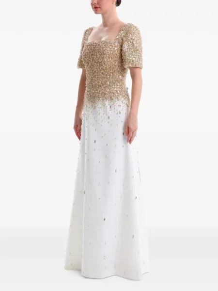 Rochie maxi Dina Melwani alb