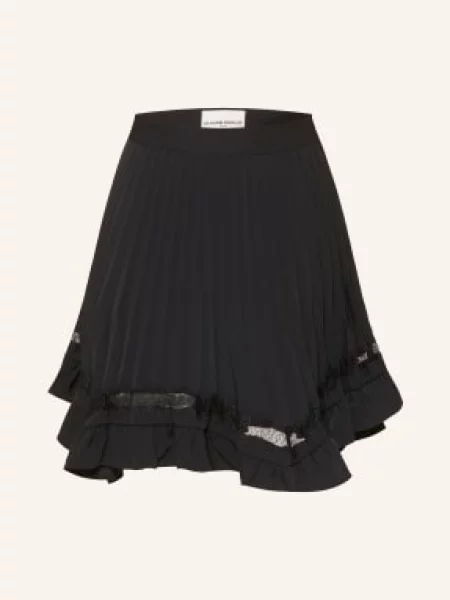 Claudie Pierlot Spódnica Z Plisami I Falbanami schwarz czarna
