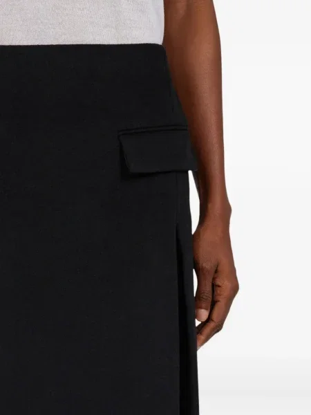 Fustă midi Ferragamo până la genunchi cu crăpătură negru