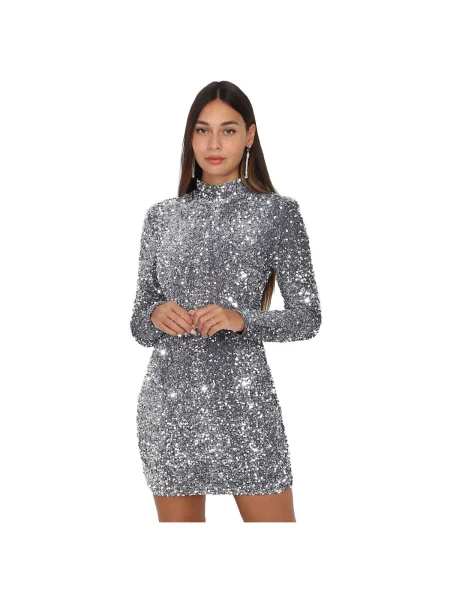 Rochie La Modeuse argintiu
