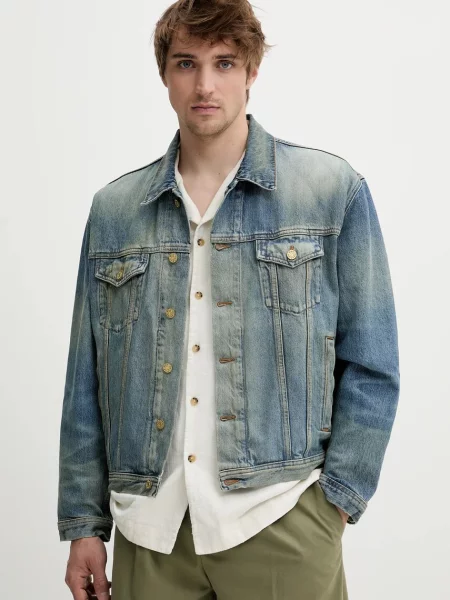 Won Hundred kurtka jeansowa przejściowa oversize niebieski