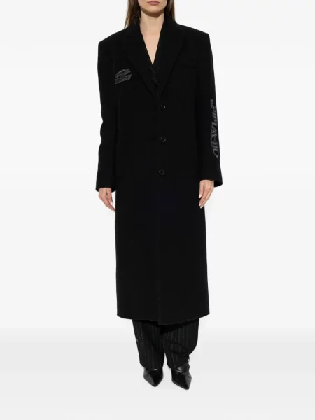 Palton Off-white cu autograf alb