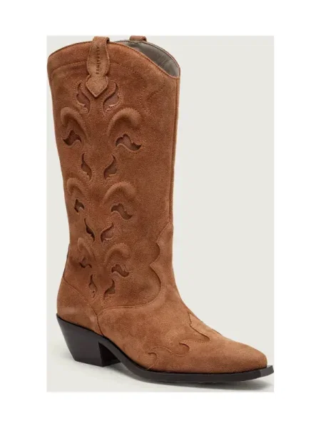 AllSaints Cizme cowboy DOLLY | piele întoarsă maro