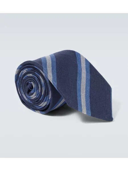 Vunena prugasta kravata Canali plava