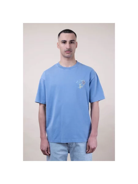 Drôle de Monsieur Esquisse Slogan T-shirt niebieska