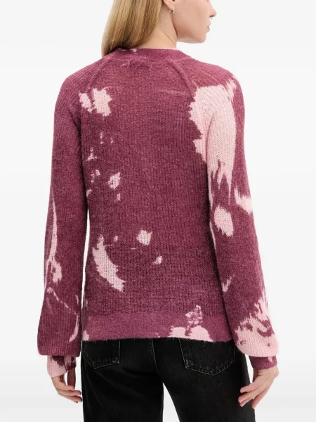Pulover Desigual cu decolteu rotund roz
