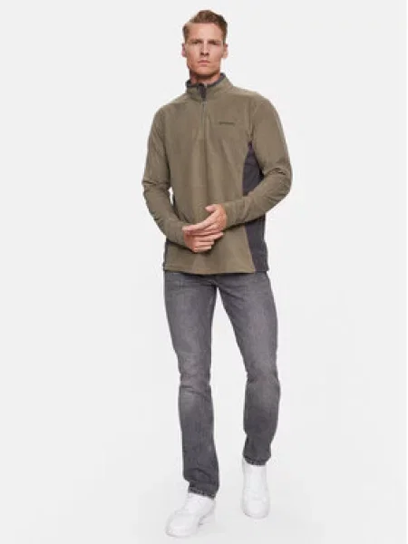 Columbia Fleecová mikina Klamath Range™ II Half Zelená šedá