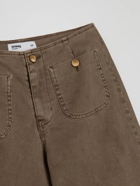 Широкі джинси коричневий