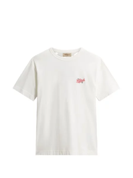 Tricou Woolrich cu imagine cu decolteu rotund alb