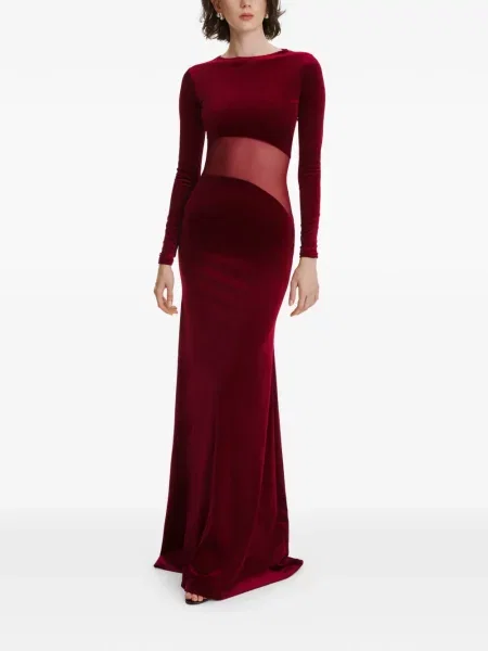 Rochie maxi 2310 Studio plasă lungă de costum roșu