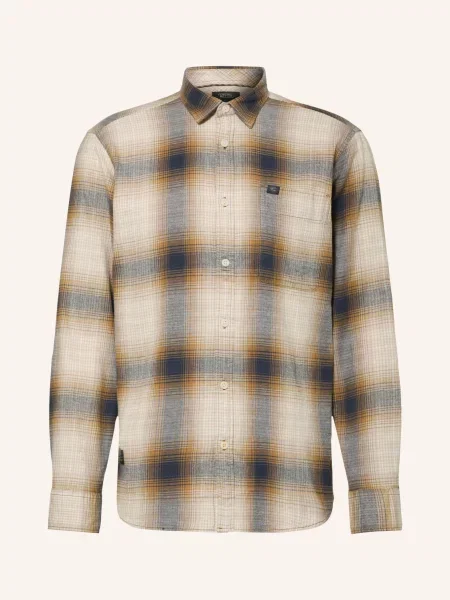 Camel Active Koszula Flanelowa O Kroju Regular Fit beige beżowa