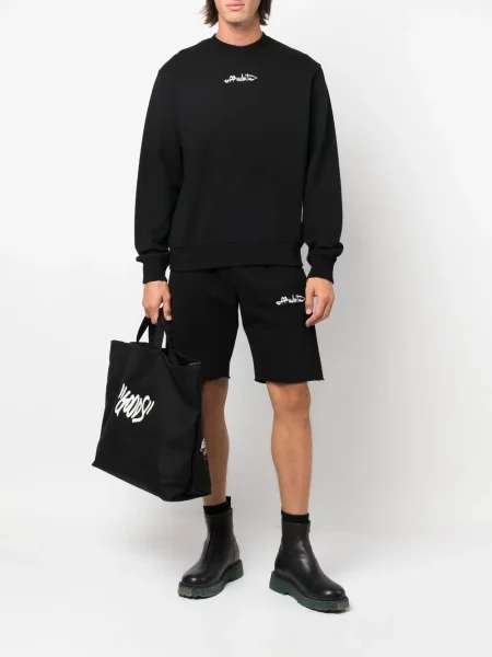 Σορτς Off-white με σχέδιο λευκό