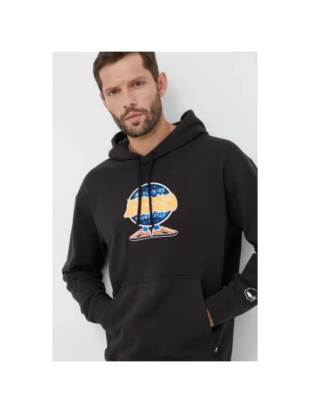 Puma bluza z kapturem z nadrukiem czarny