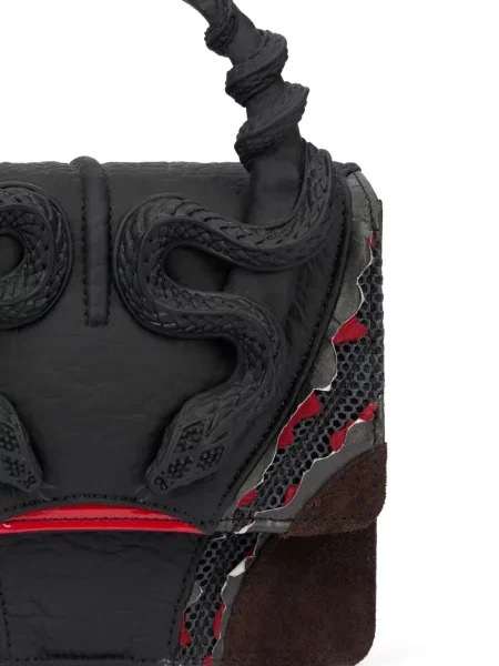 Colier Roberto Cavalli cu model piele de șarpe negru