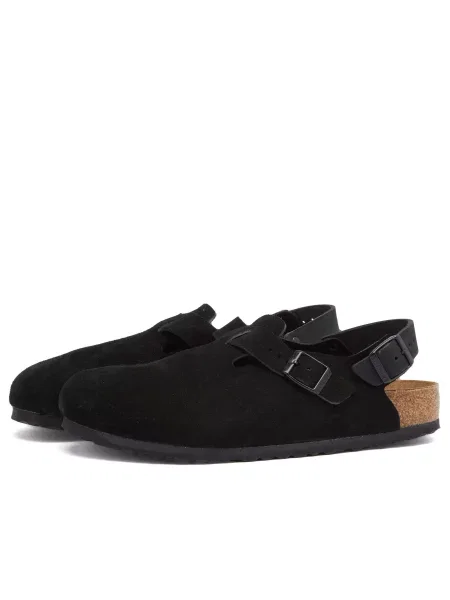 Klapki Birkenstock zamszowe czarne