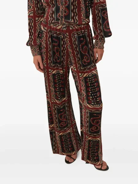 Pantaloni Farm Rio cu imagine plisate cu model piele de șarpe negru