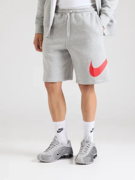 Nike Sportswear Nohavice CLUB melírovaná / jasne červená sivá