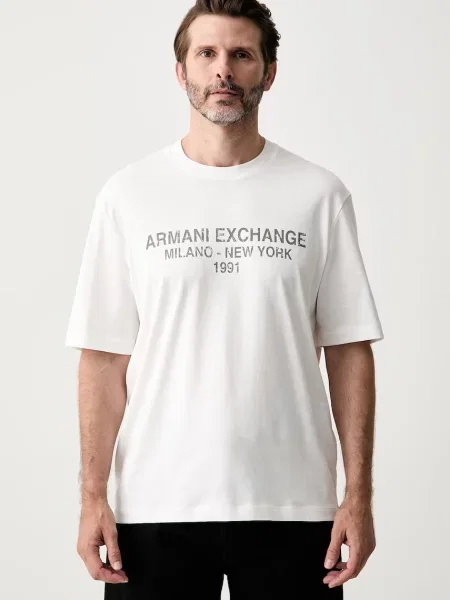 Armani Exchange tricou pentru bărbați din alb