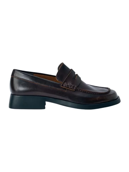 Camper loafersy skórzane Donna brązowe