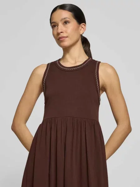 Sukienka midi z okrągłym dekoltem i haftami Scotch & Soda