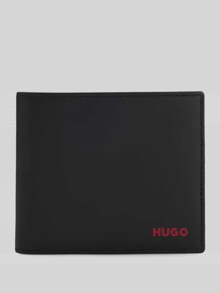 HUGO portfel skórzany coin czarny