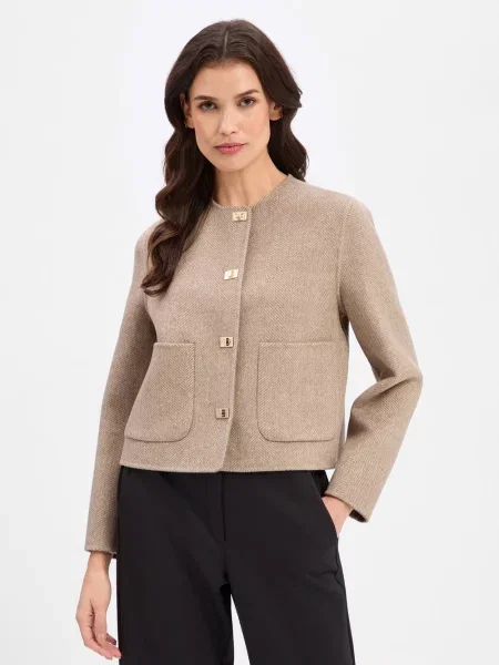 S.Oliver BLACK LABEL marynarka z domieszką wełny Kobiety brązowy 34 czarna
