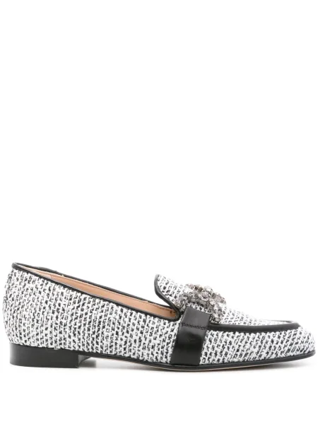 Pantofi loafer Roberto Festa din tweed negru
