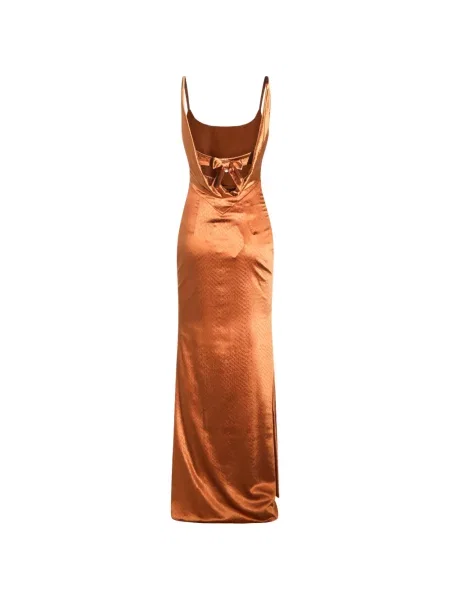 Rochie maxi Elisabetta Franchi cu funde maro